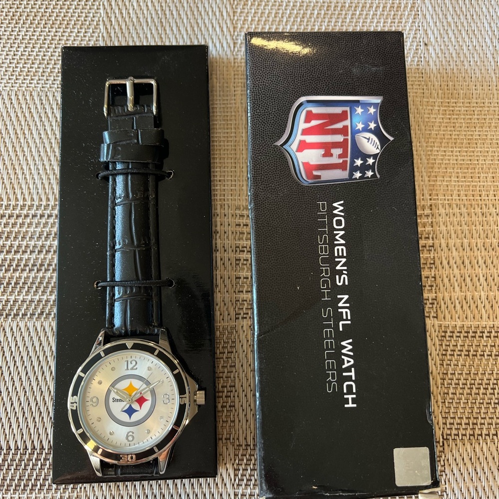 Avon Steelers Women's NFL Watch - Black Packaging with White Text